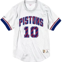 Men Mitchell & Ness T-Shirts & Tops-Name & Number Mesh Crewneck Detroit Pistons Dennis Rodman