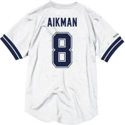Men Mitchell & Ness T-Shirts & Tops-Name & Number Mesh Crewneck Dallas Cowboys Troy Aikman