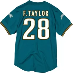 Men Mitchell & Ness T-Shirts & Tops-Name & Number Mesh Crewneck Jacksonville Jaguars Fred Taylor