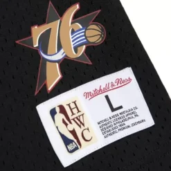 Men Mitchell & Ness T-Shirts & Tops-Name & Number Mesh Ss Hoodie Philadelphia 76Ers 2001 Allen Iverson