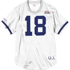 Men Mitchell & Ness T-Shirts & Tops-Name & Number Mesh Top Indianapolis Colts 2007 Peyton Manning