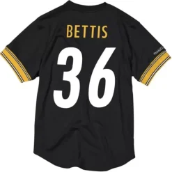 Men Mitchell & Ness T-Shirts & Tops-Name & Number Mesh Top Pittsburgh Steelers 2005 Jerome Bettis