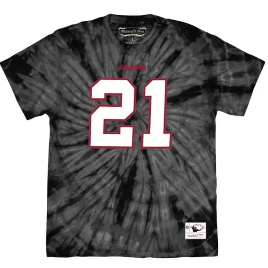 Men Mitchell & Ness T-Shirts & Tops-Name & Number Spider Tee Atlanta Falcons 1992 Deion Sanders