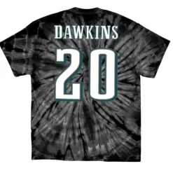 Men Mitchell & Ness T-Shirts & Tops-Name & Number Spider Tee Philadelphia Eagles 2004 Brian Dawkins