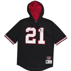 Men Mitchell & Ness Hoodies & Sweatshirts-Name & Number Ss Hoodie Atlanta Falcons 1989 Deion Sanders