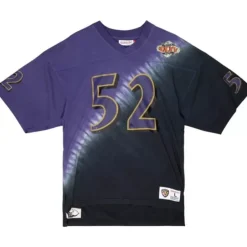 Men Mitchell & Ness T-Shirts & Tops-Name & Number Ss Tie Dye Top Baltimore Ravens Ray Lewis