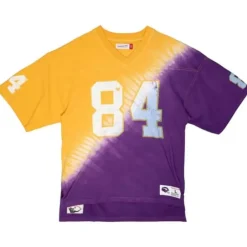 Men Mitchell & Ness T-Shirts & Tops-Name & Number Ss Tie Dye Top Minnesota Vikings Randy Moss