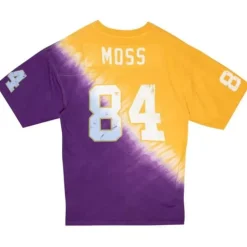 Men Mitchell & Ness T-Shirts & Tops-Name & Number Ss Tie Dye Top Minnesota Vikings Randy Moss