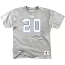 Men Mitchell & Ness T-Shirts & Tops-Name & Number Tee Detroit Lions Barry Sanders