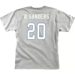 Men Mitchell & Ness T-Shirts & Tops-Name & Number Tee Detroit Lions Barry Sanders