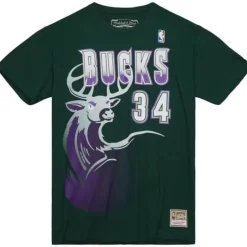 Men Mitchell & Ness T-Shirts & Tops-Name & Number Tee Milwaukee Bucks 1996-97 Ray Allen