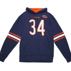 Men Mitchell & Ness Hoodies & Sweatshirts-Name And Number Fleece Hoodie Chicago Bears 1983 Walter Payton