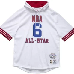 Men Mitchell & Ness T-Shirts & Tops-Name And Number Mesh Hoody All Star East 1985-86 Julius Erving