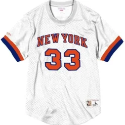 Men Mitchell & Ness T-Shirts & Tops-Name And Number Mesh Top New York Knicks 1996-97 Patrick Ewing