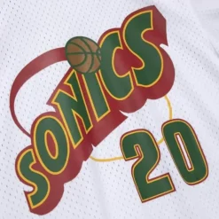 Men Mitchell & Ness T-Shirts & Tops-Name And Number Mesh Top Seattle Supersonics 1996-97 Gary Payton