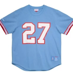 Men Mitchell & Ness T-Shirts & Tops-Name And Number Mesh Top Houston Oilers 1997 Eddie George