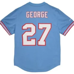 Men Mitchell & Ness T-Shirts & Tops-Name And Number Mesh Top Houston Oilers 1997 Eddie George