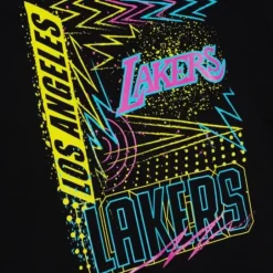 Men Mitchell & Ness T-Shirts & Tops-Neon Tee Los Angeles Lakers