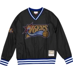 Men Mitchell & Ness T-Shirts & Tops-Neon World Pullover Philadelphia 76Ers