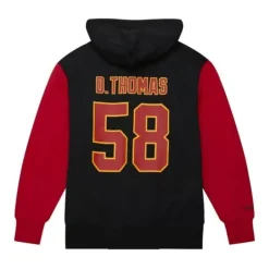 Men Mitchell & Ness Hoodies & Sweatshirts-N&N Fashion Fleece Hoodie Kansas City Chiefs 1994 Derrick Thomas