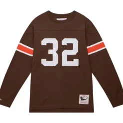 Men Mitchell & Ness T-Shirts & Tops-N&N Longsleeve Tee Cleveland Browns 1963 Jim Brown