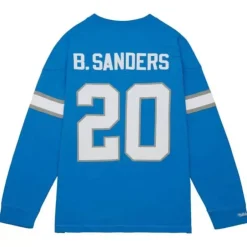 Men Mitchell & Ness T-Shirts & Tops-N&N Longsleeve Tee Detroit Lions 1995 Barry Sanders