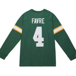 Men Mitchell & Ness T-Shirts & Tops-N&N Longsleeve Tee Green Bay Packers 1993 Brett Favre