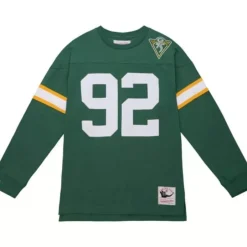 Men Mitchell & Ness T-Shirts & Tops-N&N Longsleeve Tee Green Bay Packers 1993 Reggie White