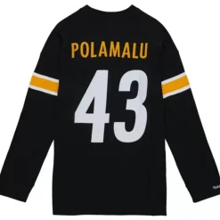 Men Mitchell & Ness T-Shirts & Tops-N&N Longsleeve Tee Pittsburgh Steelers 2005 Troy Polamalu