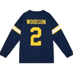 Men Mitchell & Ness T-Shirts & Tops-N&N Longsleeve Tee University Of Michigan 1997 Charles Woodson