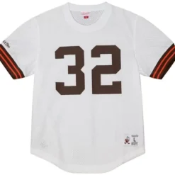 Men Mitchell & Ness T-Shirts & Tops-N&N Mesh Top Cleveland Browns 1963 Jim Brown