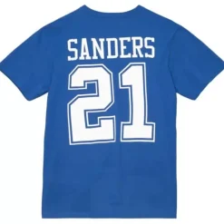 Men Mitchell & Ness T-Shirts & Tops-N&N Royal Dallas Cowboys Deion Sanders