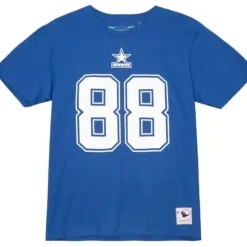 Men Mitchell & Ness T-Shirts & Tops-N&N Royal Dallas Cowboys Michael Irvin