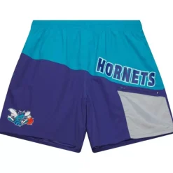 Men Mitchell & Ness Shorts-Nylon Utility Shorts Charlotte Hornets