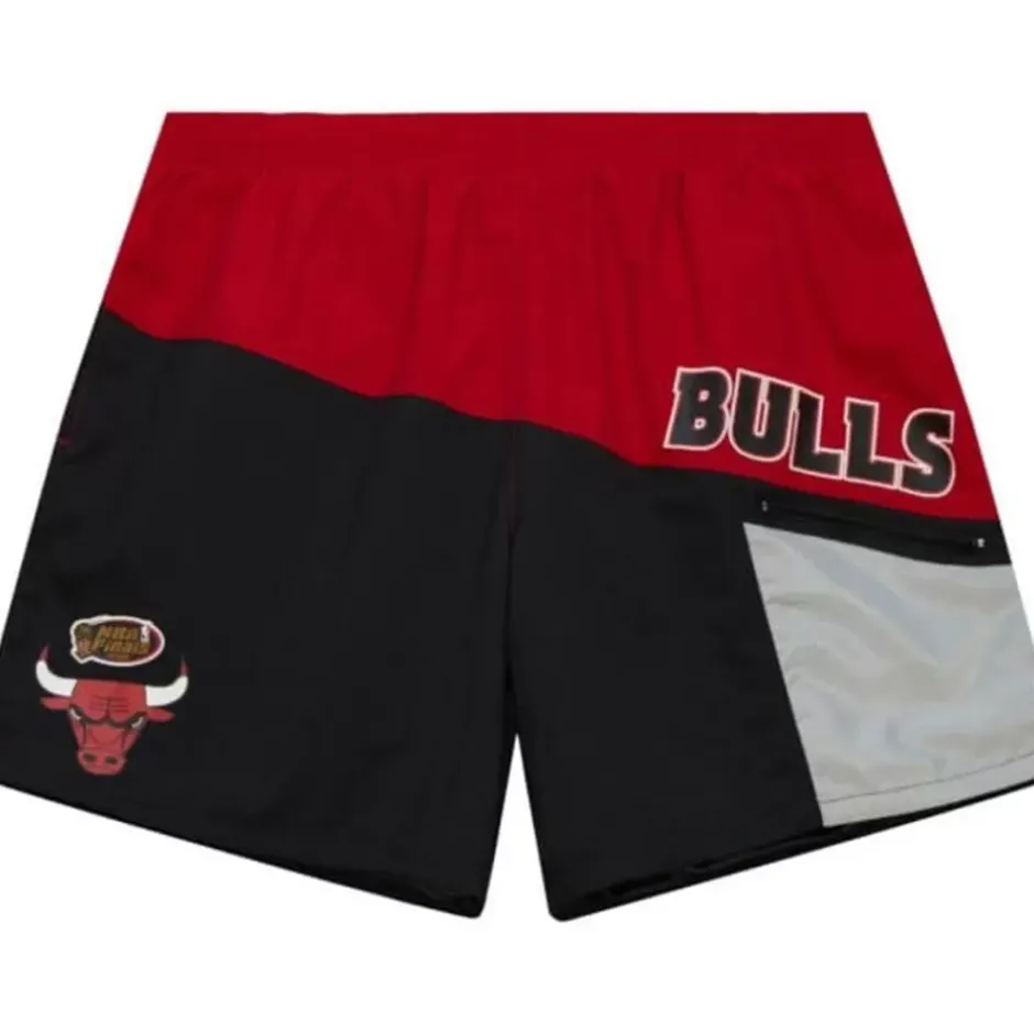 Men Mitchell & Ness Shorts-Nylon Utility Shorts Chicago Bulls