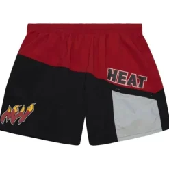 Men Mitchell & Ness Shorts-Nylon Utility Shorts Miami Heat