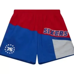 Men Mitchell & Ness Shorts-Nylon Utility Shorts Philadelphia 76Ers