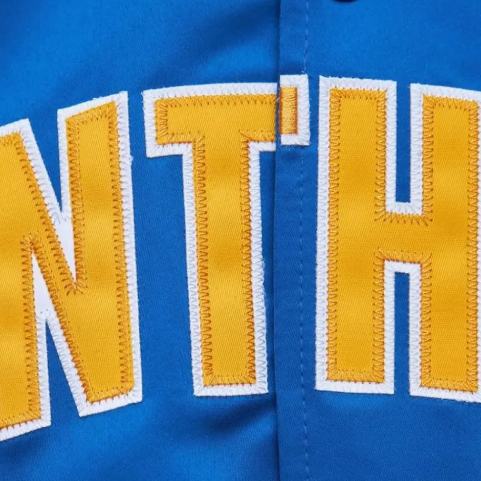 Men Mitchell & Ness Jackets & Outerwear-Onfield Lightweight Satin Jacket University Of Pittsburgh