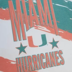 Men Mitchell & Ness T-Shirts & Tops-Paintbrush Sublimated S/S Tee University Of Miami