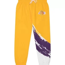 Men Mitchell & Ness Pants-Paintbrush Warmup Pant Los Angeles Lakers