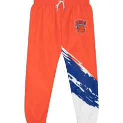 Men Mitchell & Ness Pants-Paintbrush Warmup Pant New York Knicks