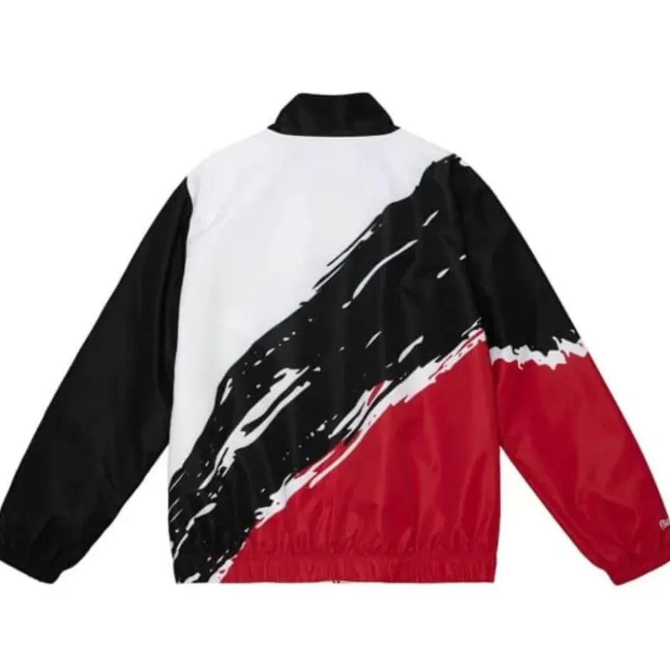 Men Mitchell & Ness Jackets & Outerwear-Paintbrush Windbreaker Chicago Bulls
