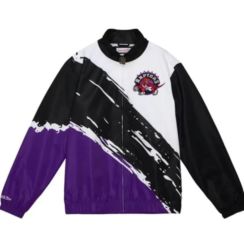 Men Mitchell & Ness Jackets & Outerwear-Paintbrush Windbreaker Toronto Raptors
