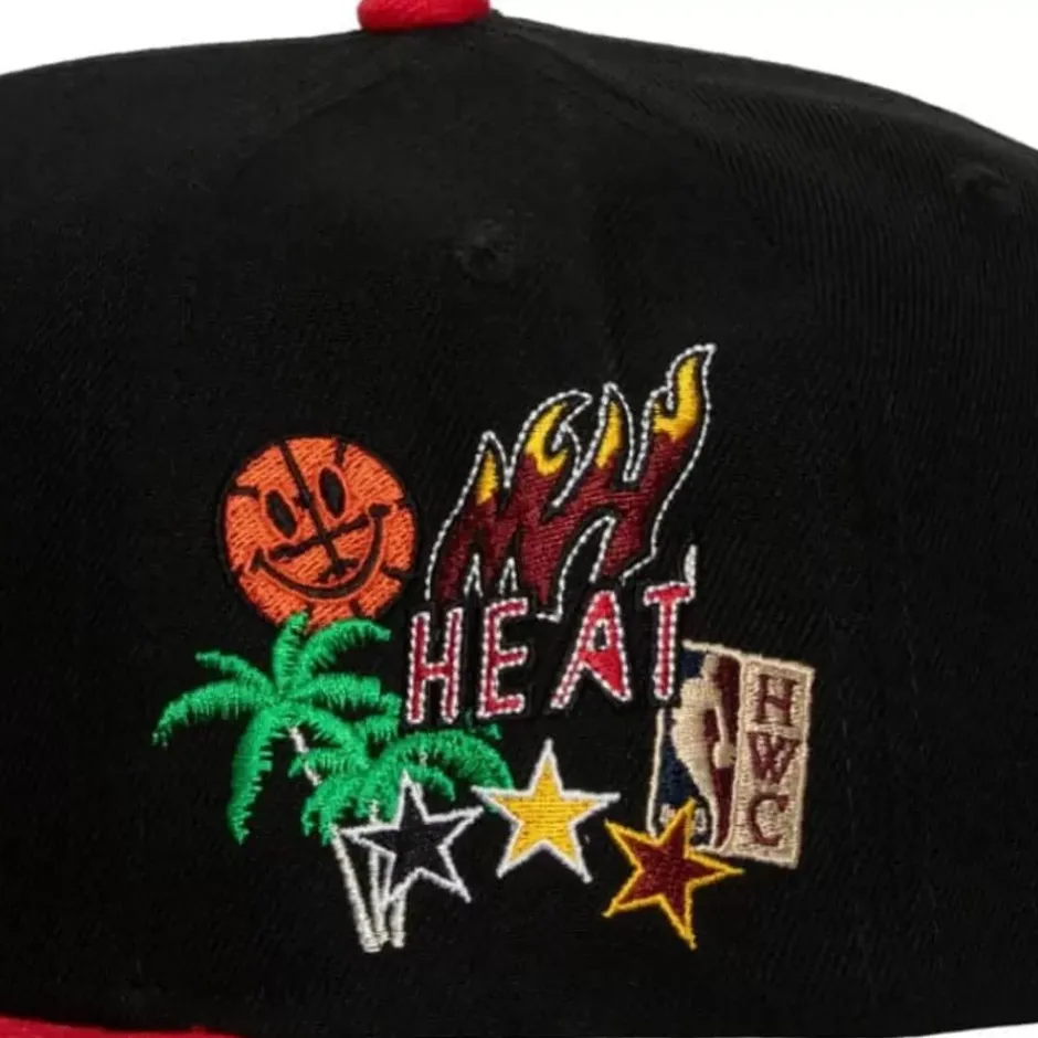 Mitchell & Ness Snapback-Patch Overload Snapback Hwc Miami Heat