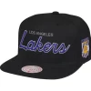 Mitchell & Ness Snapback-Pink Under Script Snapback Hwc Los Angeles Lakers