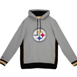 Men Mitchell & Ness Hoodies & Sweatshirts-Pinnacle Heavyweight Fleece Hoodie Pittsburgh Steelers