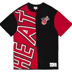 Men Mitchell & Ness T-Shirts & Tops-Play By Play 2.0 S/S Tee Miami Heat