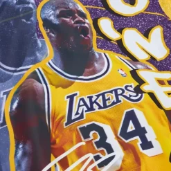 Men Mitchell & Ness Jackets & Outerwear-Player Burst Warm Up Jacket Los Angeles Lakers Shaquille O'Neal