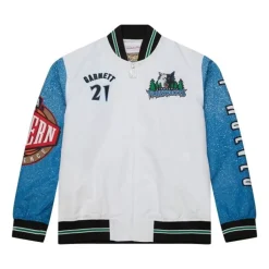 Men Mitchell & Ness Jackets & Outerwear-Player Burst Warm Up Jacket Minnesota Timberwolves Kevin Garnett