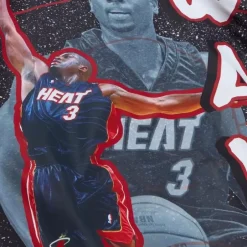 Men Mitchell & Ness Jackets & Outerwear-Player Burst Warm Up Jacket Miami Heat Dwyane Wade